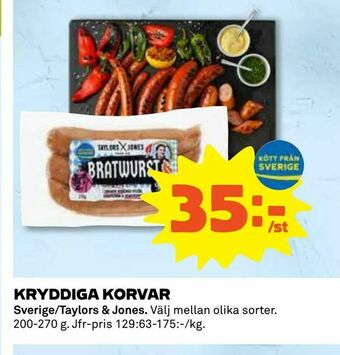 Coop Konsum Kryddiga korvar erbjuda