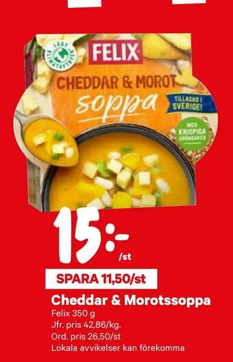 City Gross Cheddar & Morotssoppa erbjuda