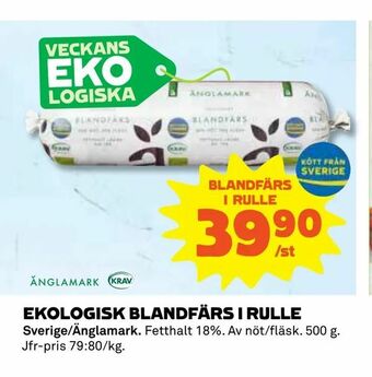 Coop Konsum Ekologisk blandfärs i rulle erbjuda