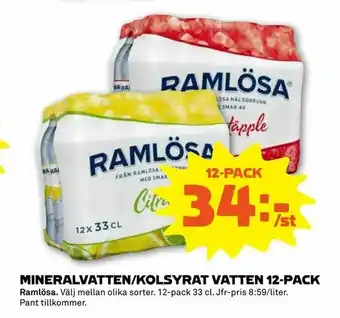 Stora Coop Mineralvatten/kolsyrat vatten 12-pack erbjuda