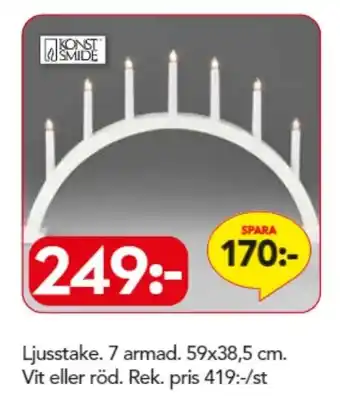 Ljusstake. 7 Armad. 59x38.5cm