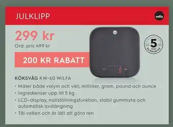Electrolux Home Köksvåg kw-60 wilfa erbjuda
