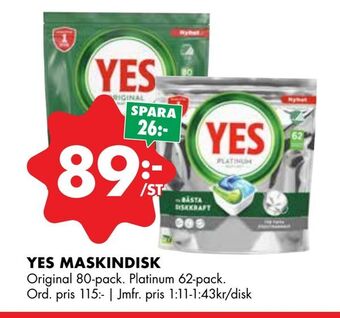 ÖoB Yes maskindisk erbjuda