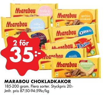 ÖoB Marabou chokladkakor erbjuda