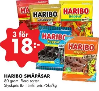 Nappar cola godispåsar