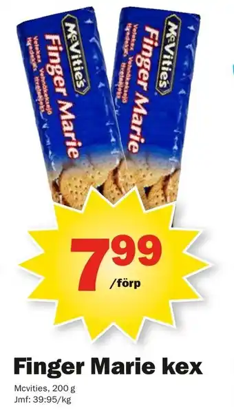 Pekås McVities Finger Marie kex 200g erbjuda