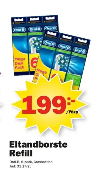 Pekås Oral-B Eltandborste Refill 6-pack erbjuda