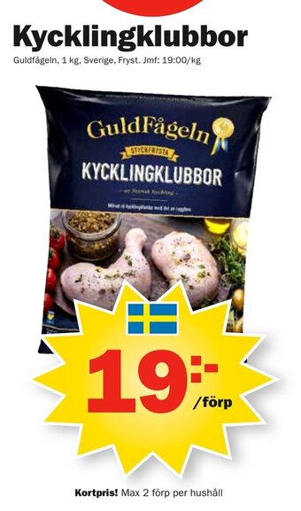 Pekås GuldFågeln Kycklingklubbor 1kg erbjuda