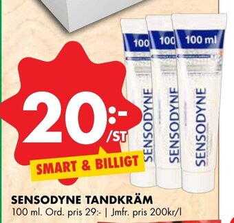 ÖoB Sensodyne Tandkräm 100ml erbjuda