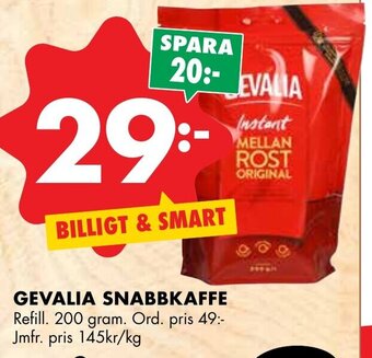 ÖoB Gevalia Snabbkaffe 200 gram erbjuda