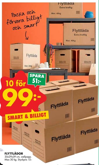 ÖoB Flyttlådor 35x29x39cm erbjuda