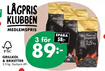 ÖoB FSC Grillkol & Briketter 2,5kg erbjuda
