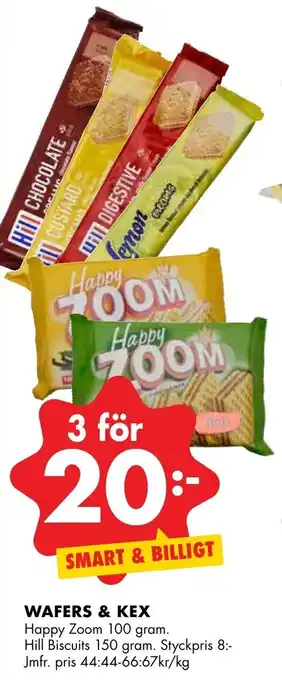 Happy Zoom Wafers & Kex 100gram, Hill Biscuits 150 gram