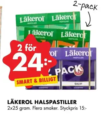 ÖoB Läkerol Halspastiller 2x25 gram erbjuda