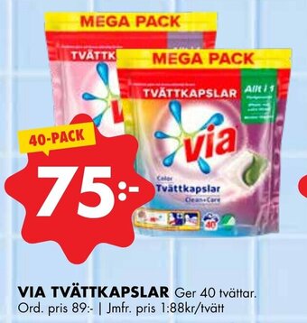 ÖoB Via Tvättkapslar erbjuda