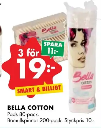 ÖoB Bella Cotton Pads 80-pack, Bomullspinnar 200-pack erbjuda