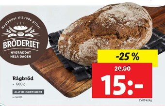 Lidl Rågbröd 600g erbjuda