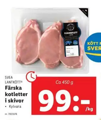Lidl Svea Lantkött Färska kotletter i skivor 450g erbjuda
