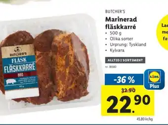 Lidl Butcher's Marinerad fläskkarré 500g erbjuda
