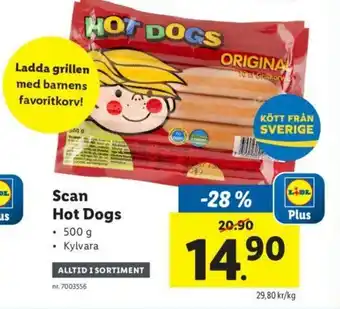 Lidl Scan Hot Dogs 500g erbjuda