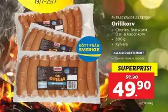 Lidl Enebacken Delikatess Grillkorv 800g erbjuda