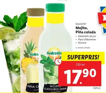 Lidl Solevita Mojito, Piña colada 750ml erbjuda