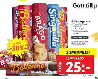 Lidl Göteborgs kex 175-225g/st erbjuda