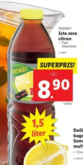 Lidl Freeway Iste zero citron 1,5L erbjuda