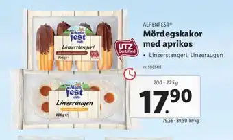 Lidl Alpenfest Mördegskakor med aprikos 200-225g erbjuda