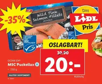 Lidl Ocean Sea MSC Puckellax 250g erbjuda