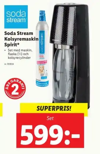 Lidl Sodastream Kolsyremaskin Spirit erbjuda