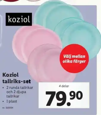 Lidl Koziol tallriks-set 4 delar erbjuda