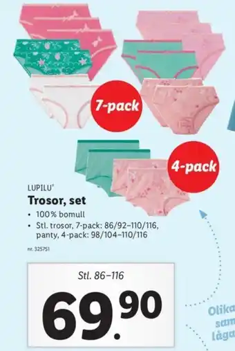 Lidl Lupilu Trosor, set erbjuda