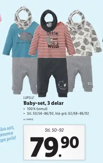 Lidl Lupilu Baby-set, 3 delar erbjuda