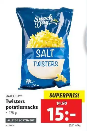 Lidl Snack Day Twisters potatissnacks 175g erbjuda