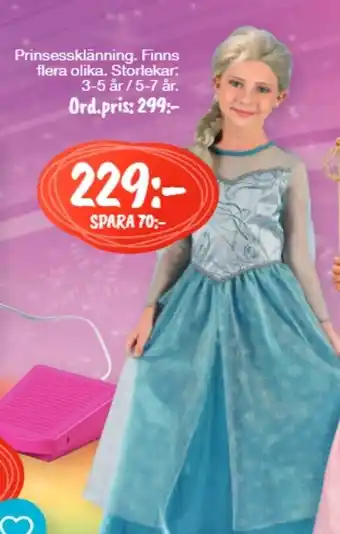Prinsessklänning Finns flera olika