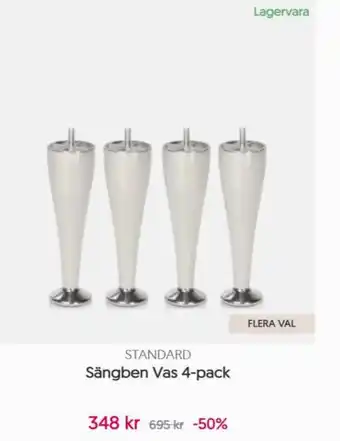 Sängben Vas 4-pack