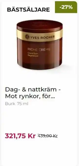 Yves Rocher Dag- & nattkräm - Mot rynkor, för erbjuda