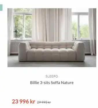 Sleepo Sleepo Billie 3-sits Soffa Nature erbjuda
