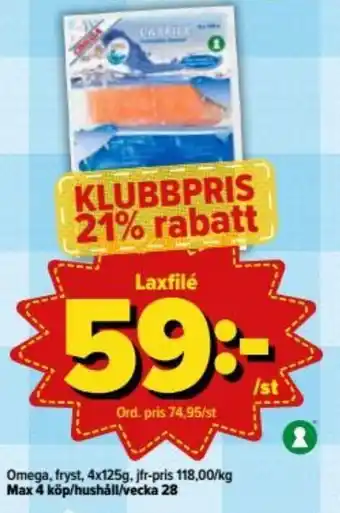 Östenssons Omega Laxfilé 4x125g erbjuda