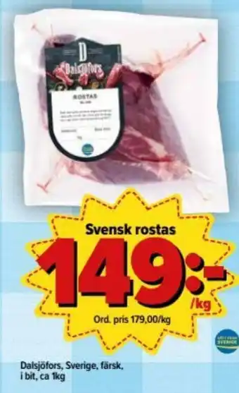 Östenssons Dalsjöfors Svensk rostas 1kg erbjuda