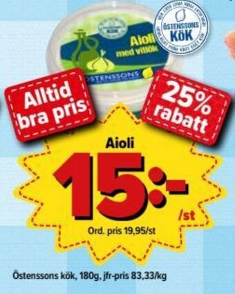 Östenssons Östenssons kök Aioli 180g erbjuda