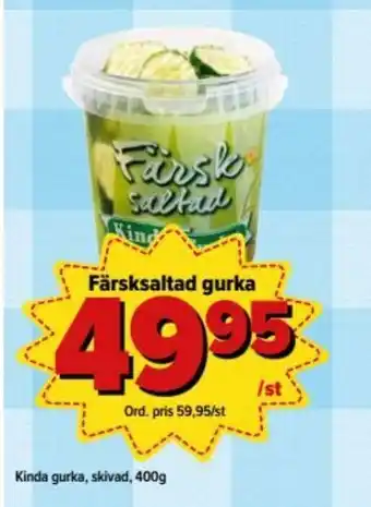 Östenssons Kinda Gurka Färsksaltad 400g erbjuda