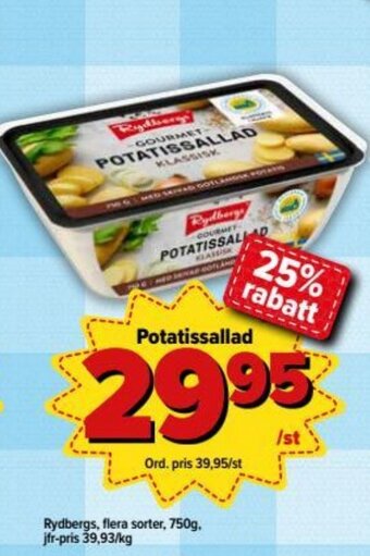 Östenssons Rydbergs Potatissallad 750g erbjuda