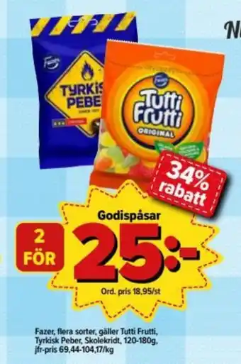 Östenssons Fazer Godispåsar 120g-180g erbjuda