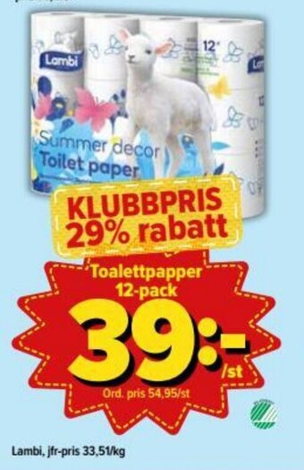 Lambi Toalettpapper 12-pack