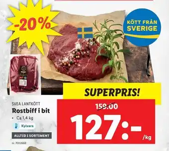 Lidl Rostbiff i bit erbjuda