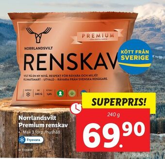 Lidl Norrlandsvilt premium renskav erbjuda