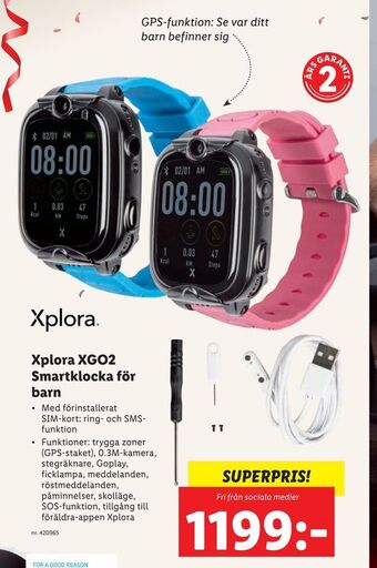 Xplora xgo2 smartklocka för barn