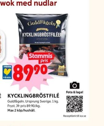 ICA Kvantum Guldfågeln kycklingbröstfilé erbjuda